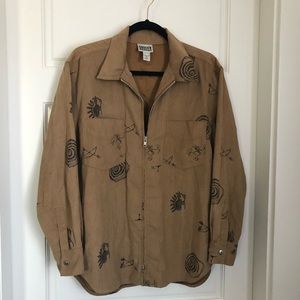 Lightweight tribal zip up jacket